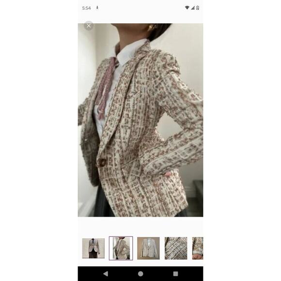 Veronica Beard Cutaway Dickey Tweed Blazer Jacket - Ivory - Size 4 - Picture 2 of 13